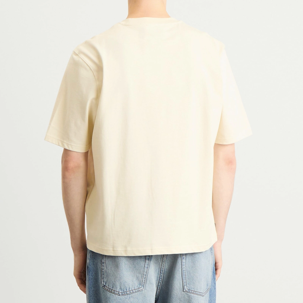 AMI Paris Men's Thick Jersey Tshirt ADC Ivoire
